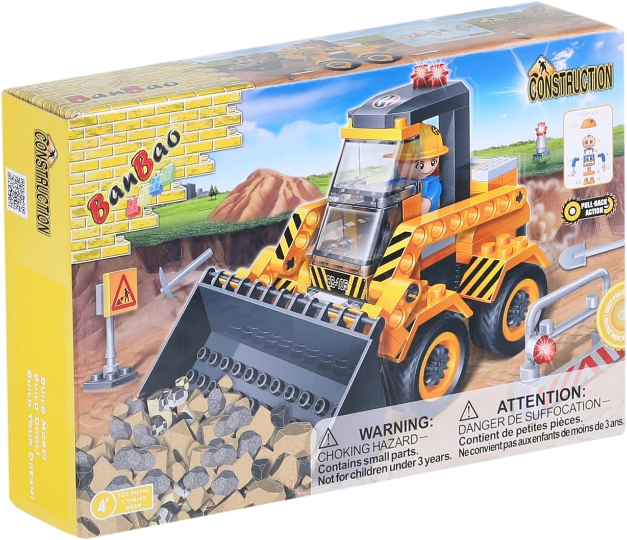 BanBao 8539 Forklift Bulldozer Construction Blocks - Educational Building Model for Kids