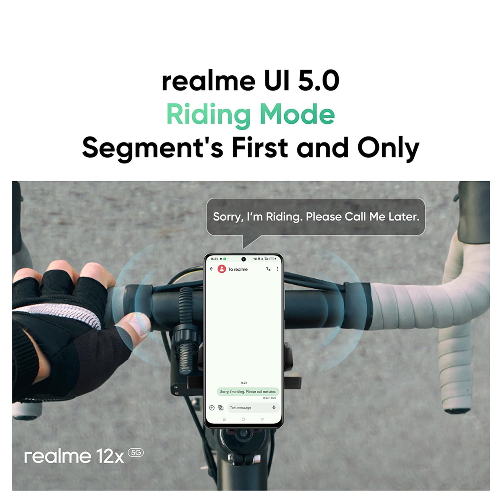 هاتف Realme 12X 5G - سعة تخزين 256 جيجابايت، ذاكرة عشوائية 8 جيجابايت، اللون الأسود المتألق، يدعم NFC