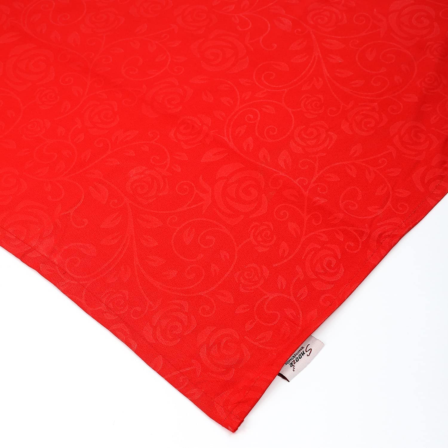 Snooze Fitted Jacquard Microfiber Bed Sheet - Chili Red (Flowery Design) 100x200 cm + Free Pillowcase