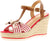 Sprox Striped Criss Cross Strap Buckle Wedges for Women