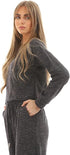 Ravin Women's Heather Dark Grey Fleece Crop Top with Elastic Cuffs - Style 96967