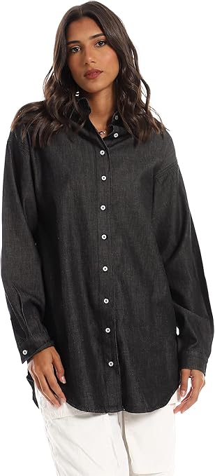 Ravin Women’s Ribbed Corduroy Relaxed Fit Button-Down Shirt