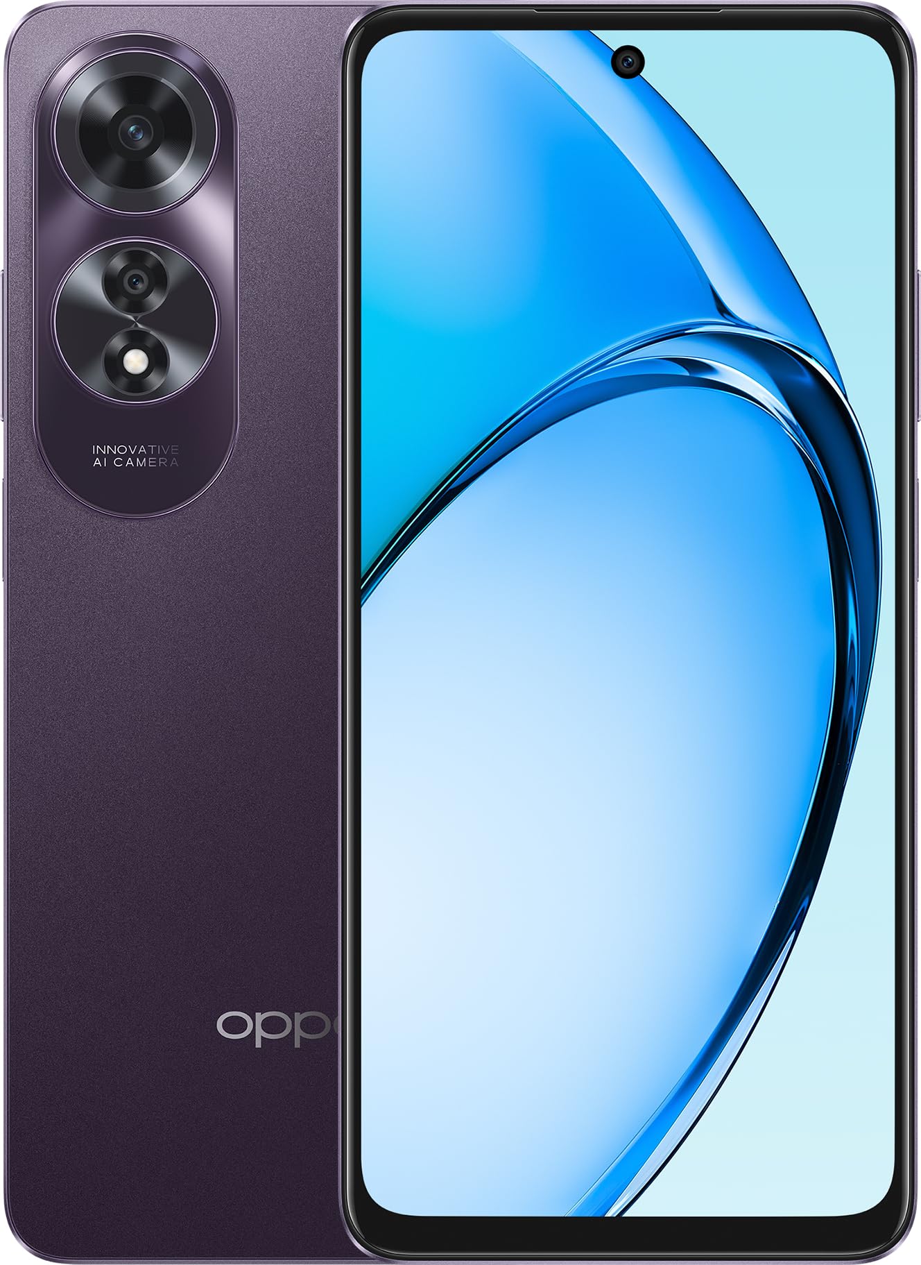 هاتف OPPO A60 الذكي بسعة 256 جيجابايت وذاكرة 8 جيجابايت، أندرويد، بنفسجي منتصف الليل، إصدار ColorOS 14.0، شحن فلاش 45 واط SuperVOOC