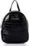 Shiny Snake Leather Backpack - Black