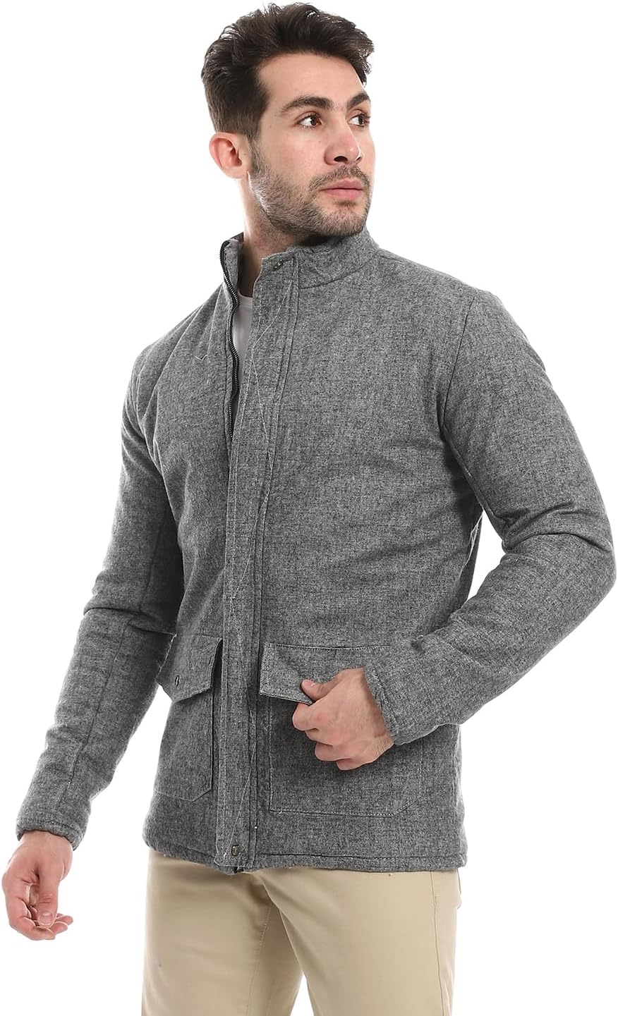 Andora Men's Zipper Through Neck Linen Jacket