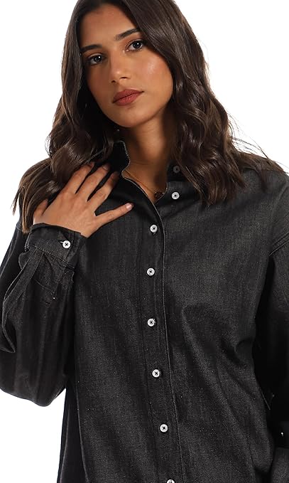 Ravin Women’s Ribbed Corduroy Relaxed Fit Button-Down Shirt