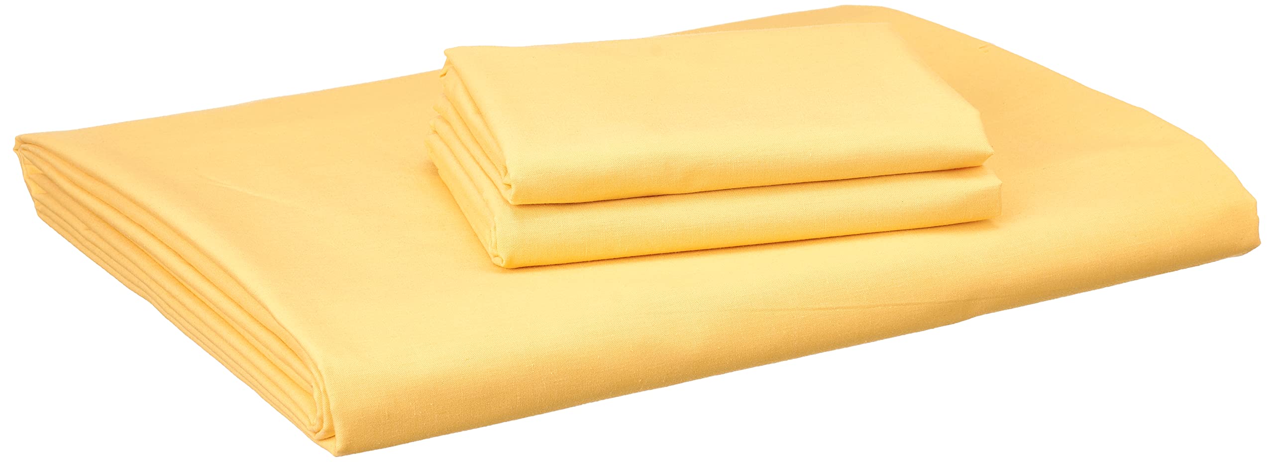 Nice Home Fitted Bed Sheet Set - 2 Pillowcases and 1 Bed Sheet - Size 200x200 cm, Yellow