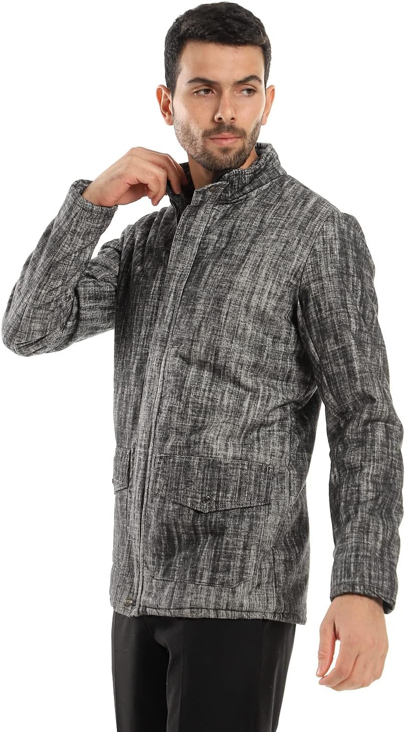 Andora Men's Zipper Through Neck Linen Jacket