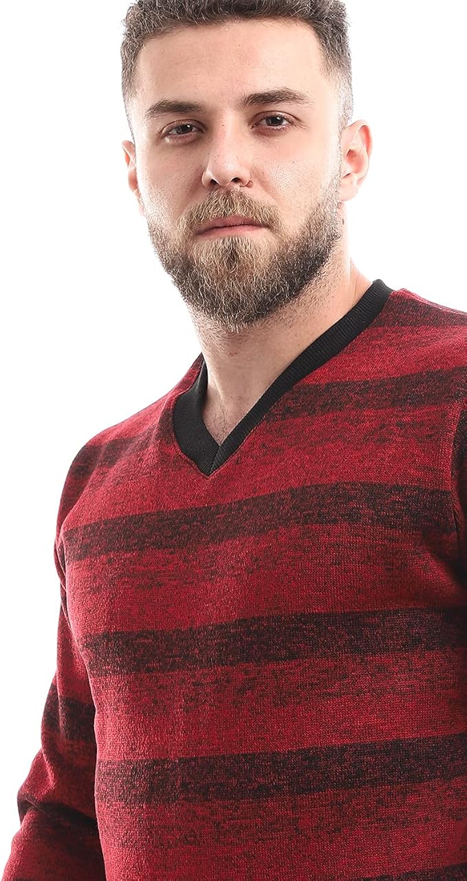 Offcliff Men's Striped V-Neck Pullover