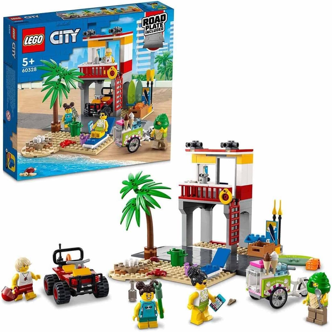 مجموعة بناء محطة حرس الشاطئ LEGO® City 60328 (211 قطعة)