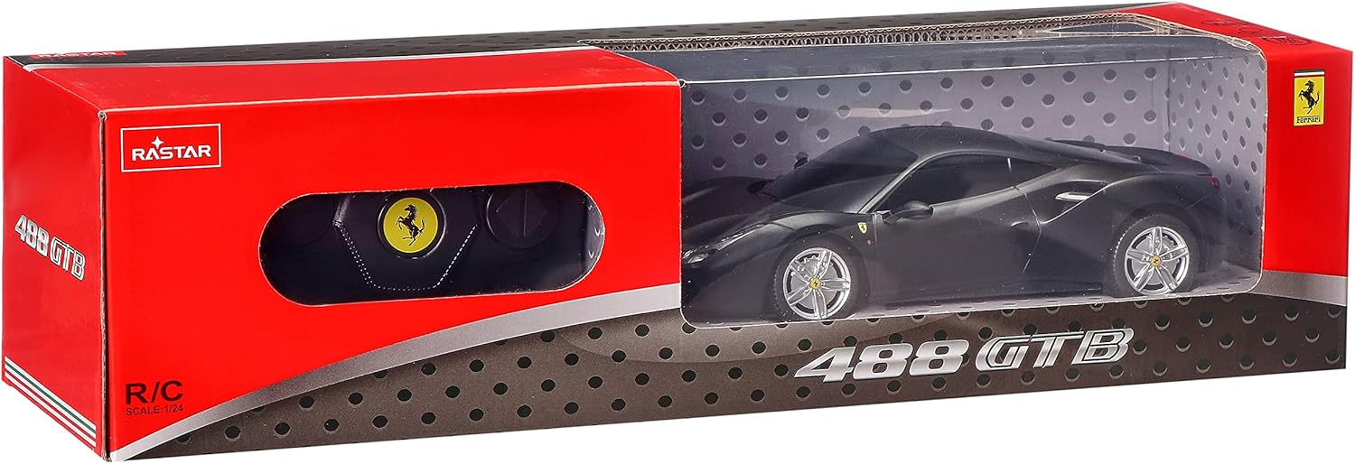 Rastar 76000 Ferrari 488 GTB Radio Controlled Car - Black