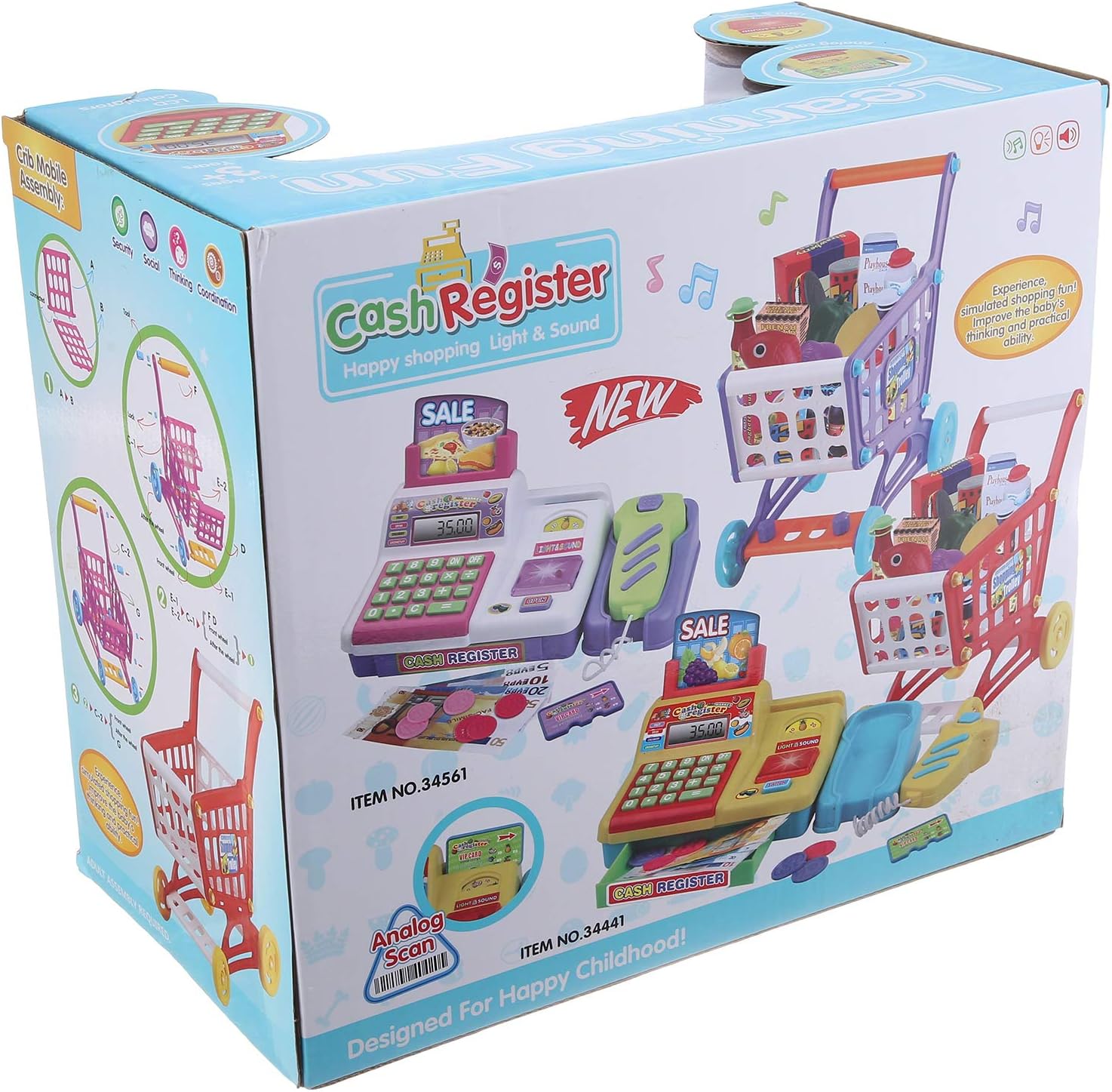 Beiexing 34441 Cash Register with Sound & Lights Toy, 10 Pieces