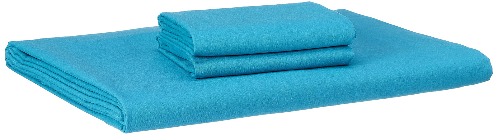 NICE HOME Flat Bed Sheet Set - 2 Pillow Cases and 1 Bed Sheet - Size 120x200 cm, Turquoise