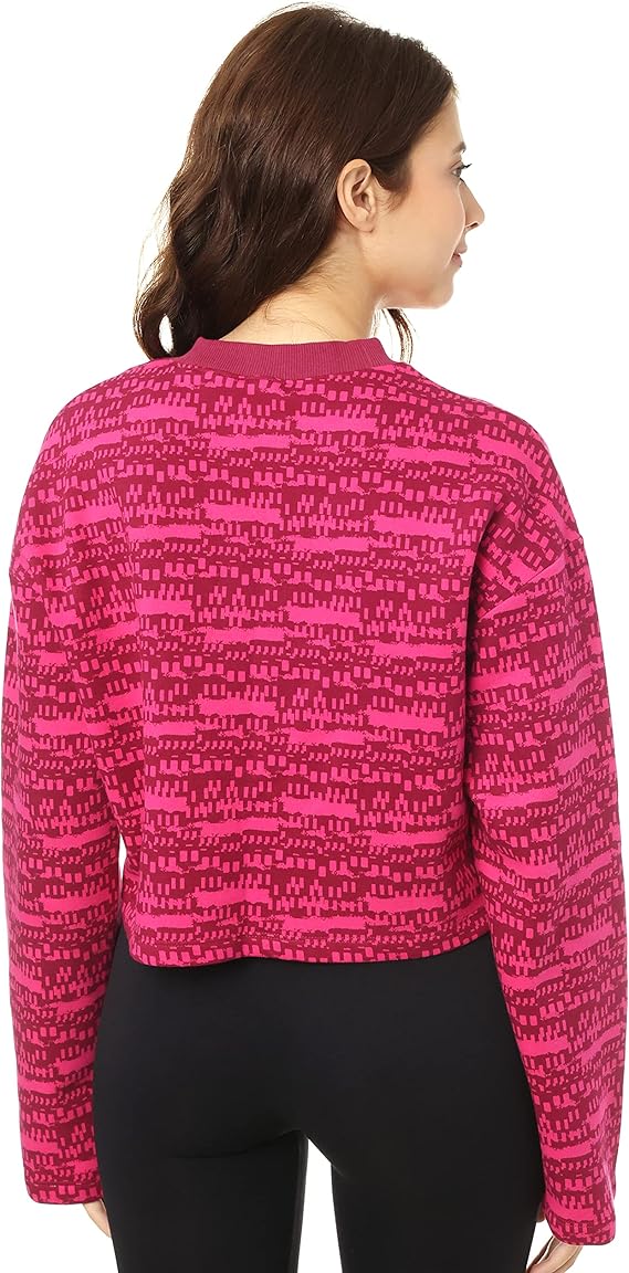 Reebok Women's MYT Printed Coverup Sweatshirt (PURPNK)