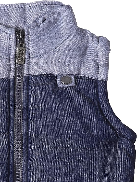 Giggles Quilted Two-tone Side Pockets Vest for Boys