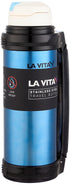 Lavita - Stainless Steel Thermos 1.00 Liter Mitac Blue with Handle and Deluxe Belt