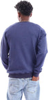 Ravin mens Ravin 96042 Round Collar Long Sleeves Ribbed Cuffs Sweatshirt - Heather Navy Blue Sweatshirt