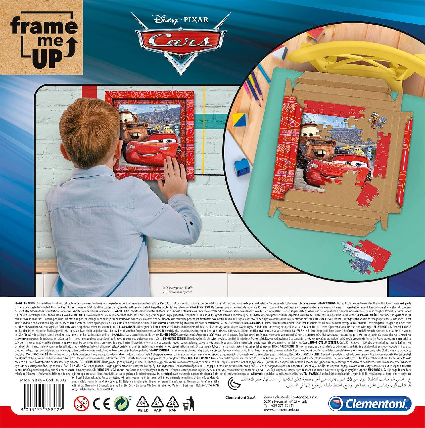 Clementoni Puzzle Frame Me Up Disney Cars - 60 Pieces