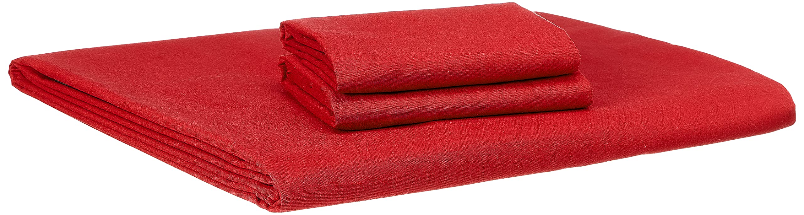 NICE HOME Flat Bed Sheet Set - 2 Pillow Cases and 1 Bed Sheet - Size 120x200cm Red