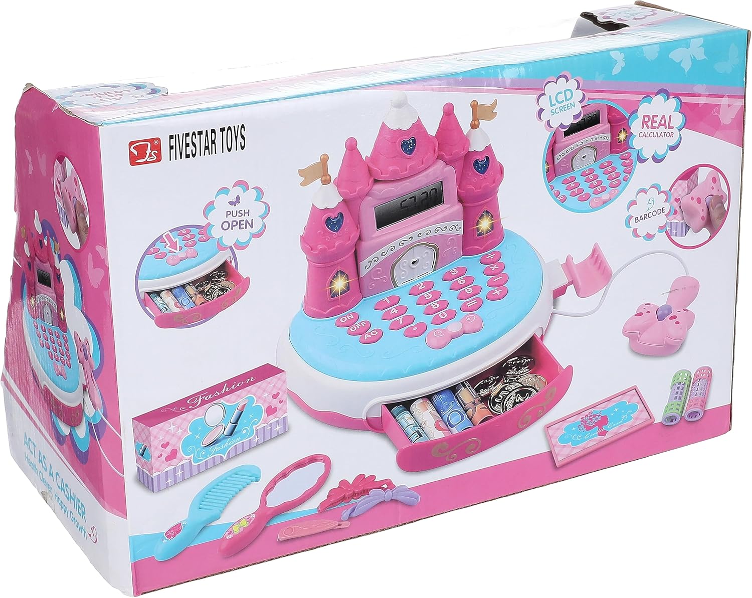 Five Star Toys 35572 Cash Register with Sound & Lights - 12 Pieces