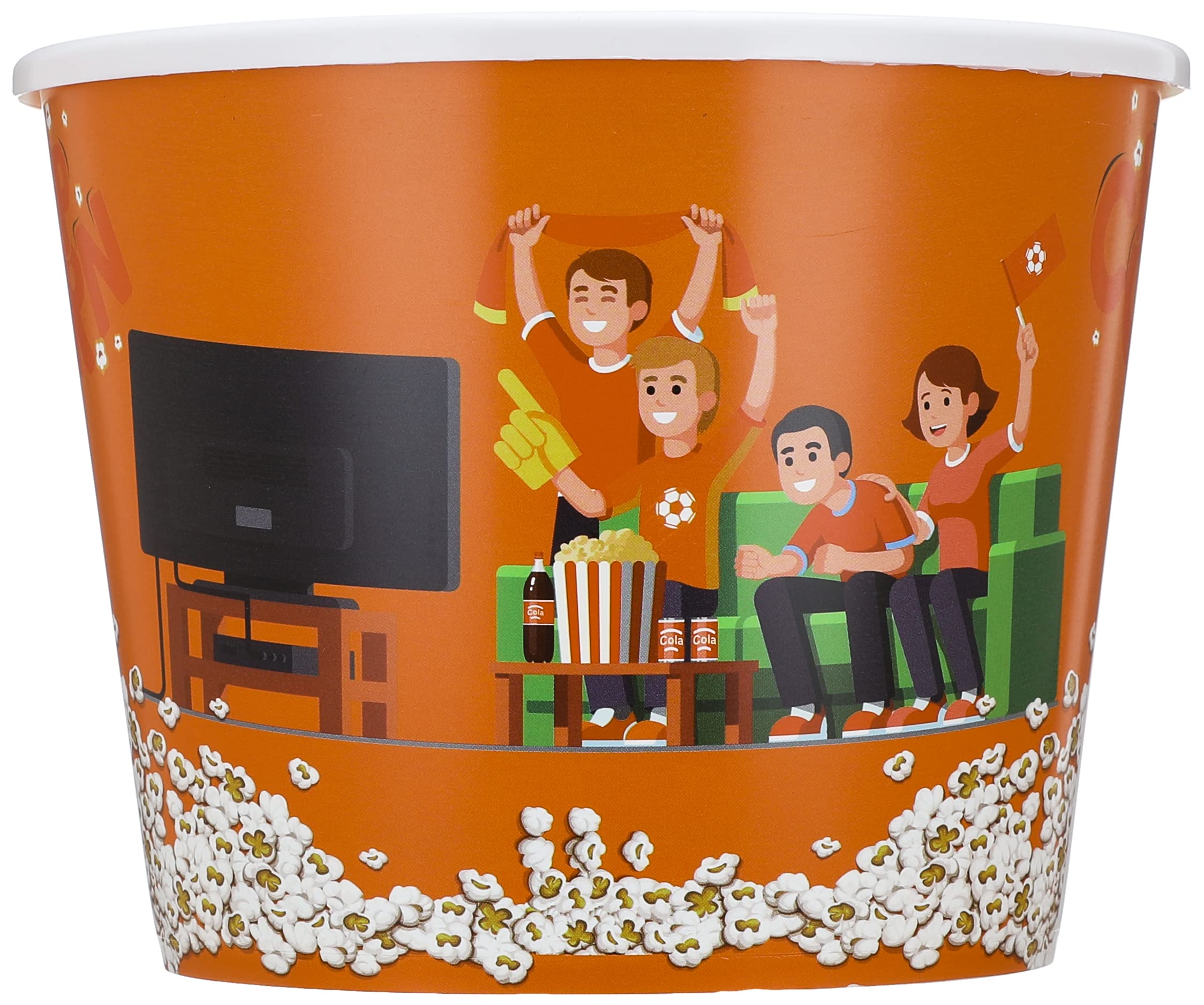 Merwy AK-577 Plastic Round Popcorn Bucket for Home - Multi Color