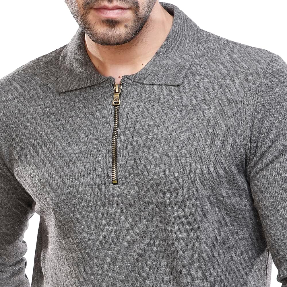 Coup Men's Sweater with Zip and Long Sleeves