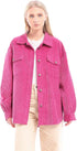 Ravin Women's Corduroy Shirt with Front Patched Pockets - Fuchsia