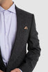 ESLA Men’s Heather Charcoal Black Regular Buttoned Blazer