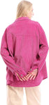 Ravin Women's Corduroy Shirt with Front Patched Pockets - Fuchsia