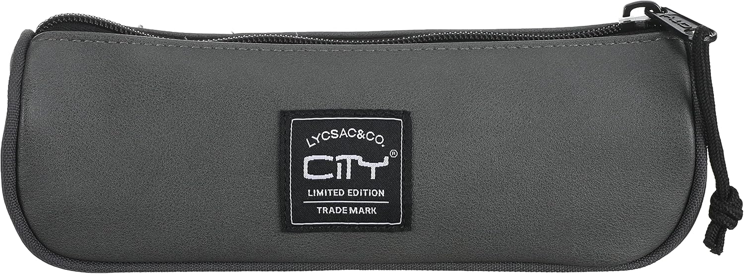 City Metallic Clair Grey Pencil Case for Girls and Boys - 0.5L