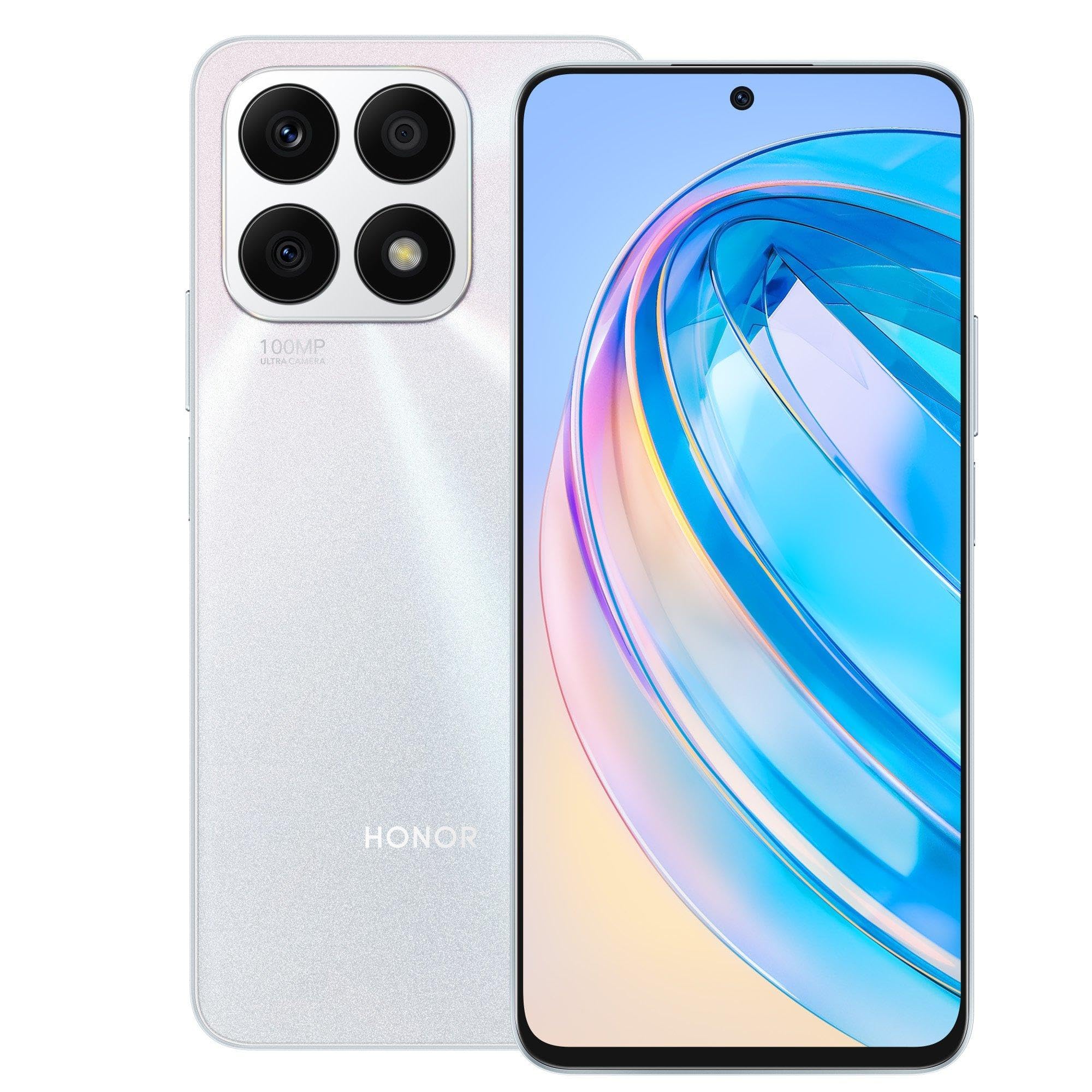 هاتف Honor X8a بشريحة واحدة، 8GB RAM + 128GB ROM (شاشة 6.7 بوصة، 4G) - فضي تيتانيوم