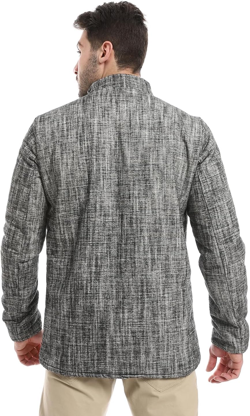 Andora Men's Zipper Through Neck Linen Jacket