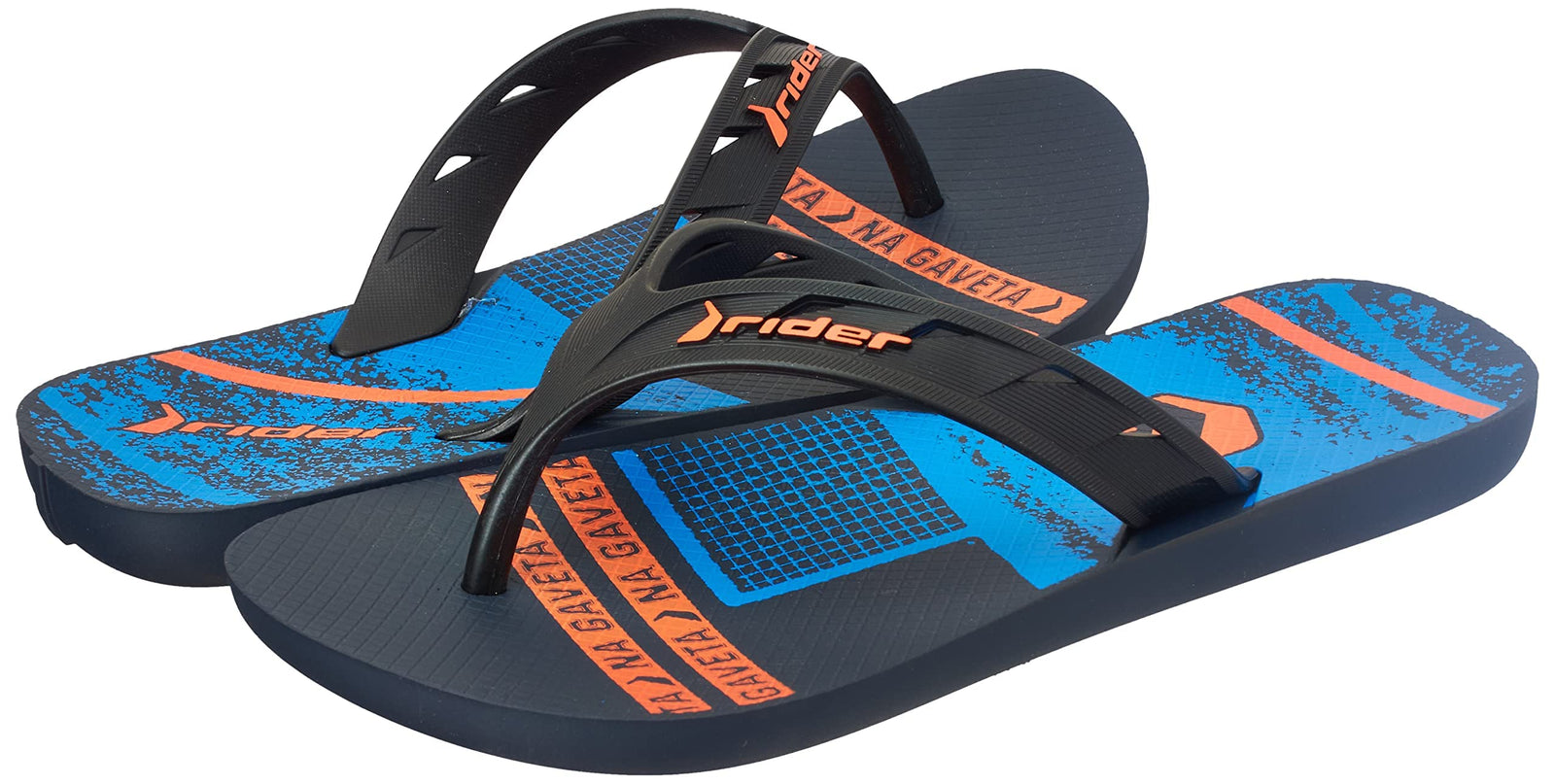 Rider Rubber Flip-Flops - Black/Orange