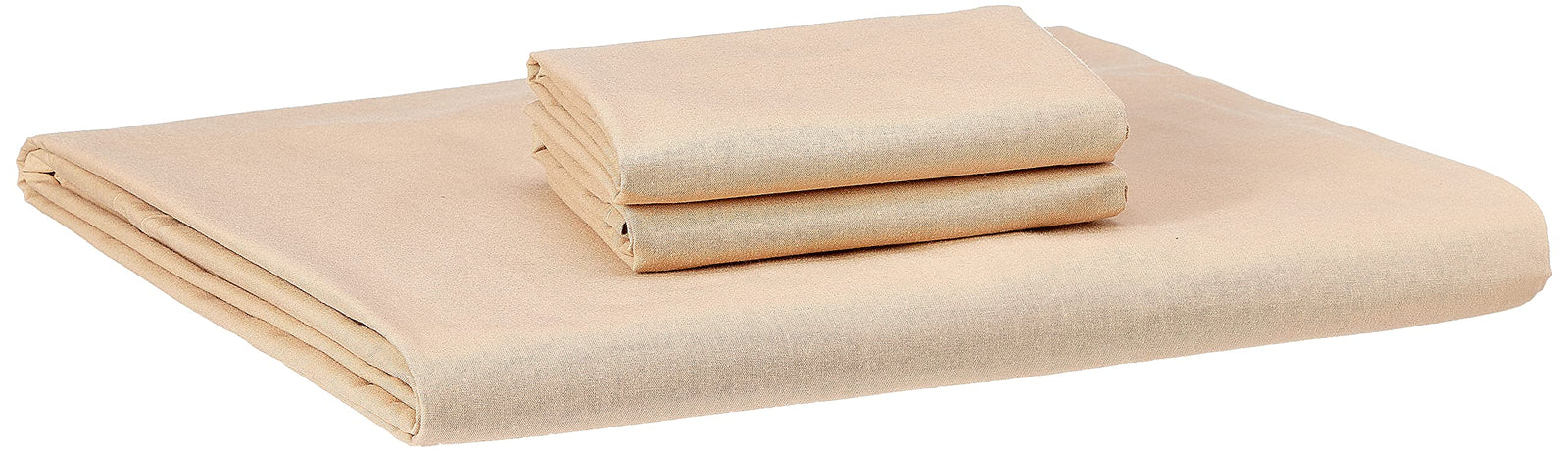 NICE HOME Flat Bed Sheet Set - 2 Pillow Cases and 1 Bed Sheet - Size 120x200cm Beige