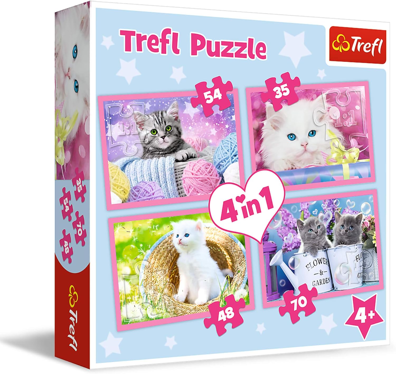 Trefl 4w1 Kocie Zabawy Puzzle