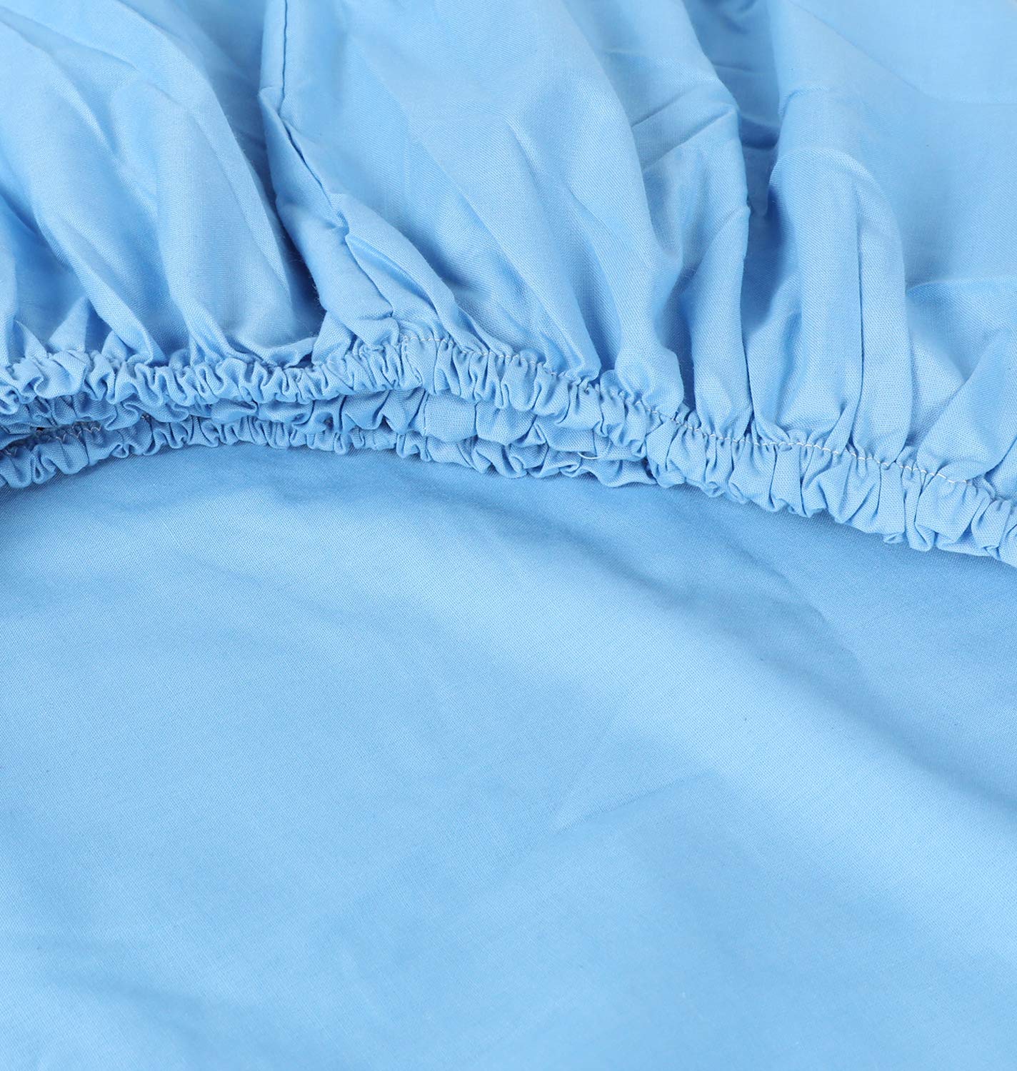 Nice Solid Cotton Bed Sheet, 160 x 200 cm - Sky Blue