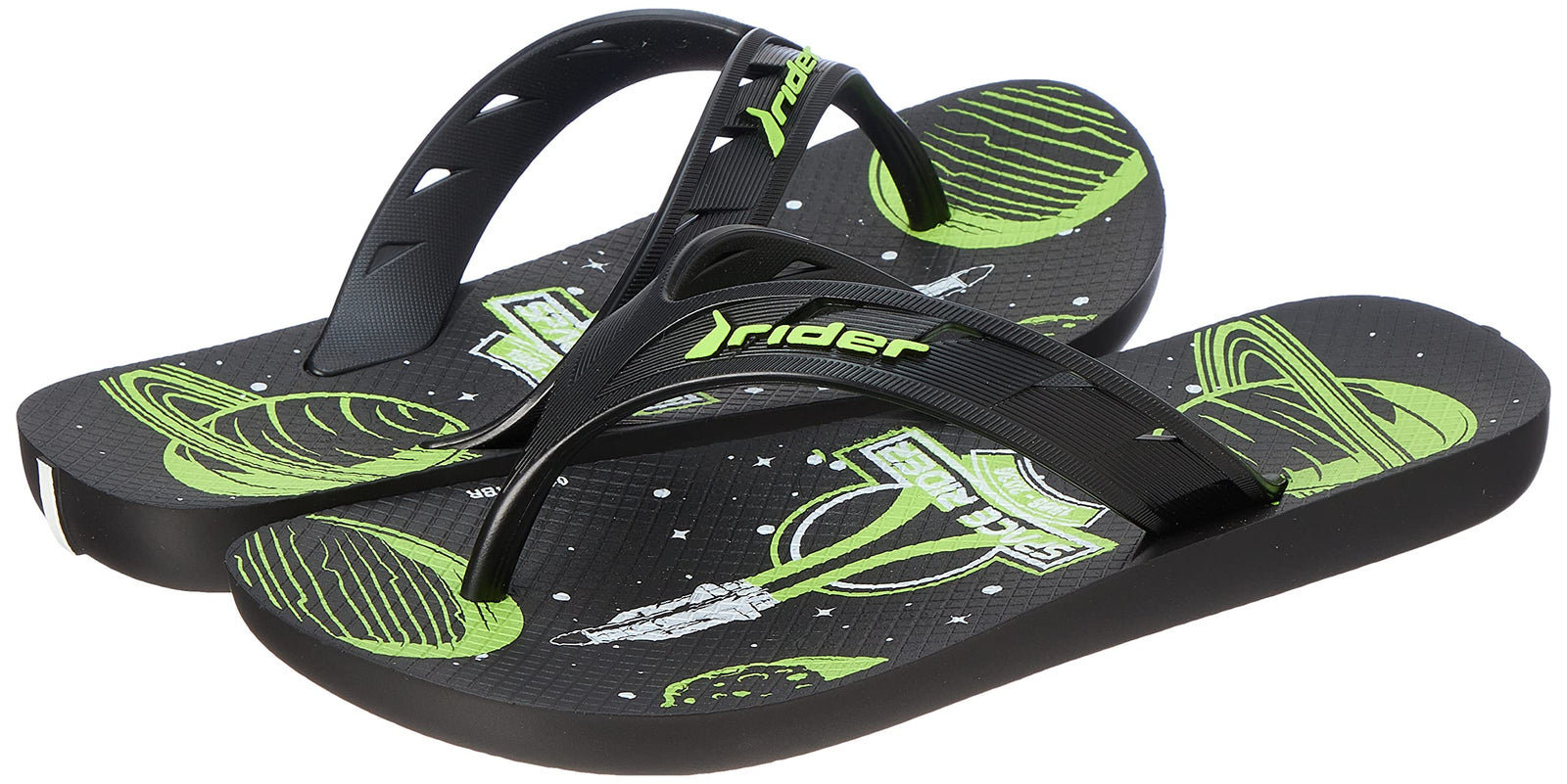 Rider T JOY INF SLIPPE Flip-Flop for Kids - Black/Green