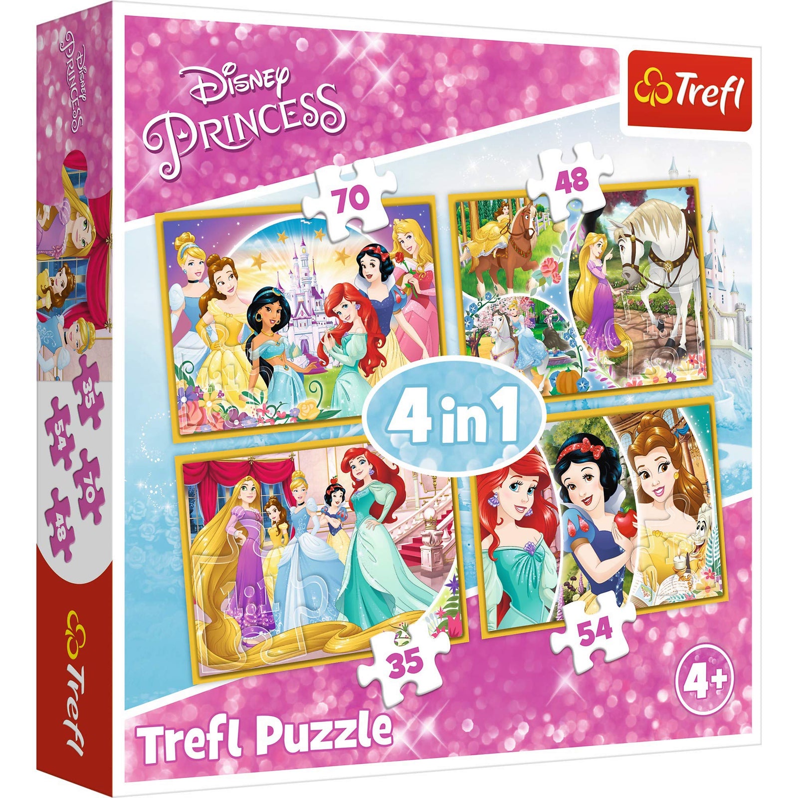 Trefl Puzzles - 4 in 1 - Happy Day of Disney Princesses