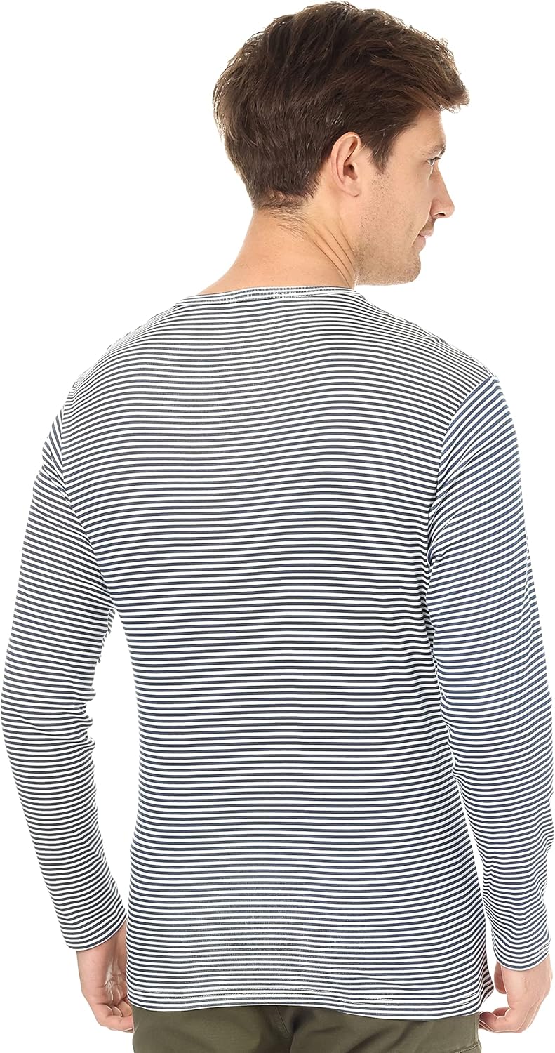 Offcliff Men's Striped Crew Neck Long Sleeve Top