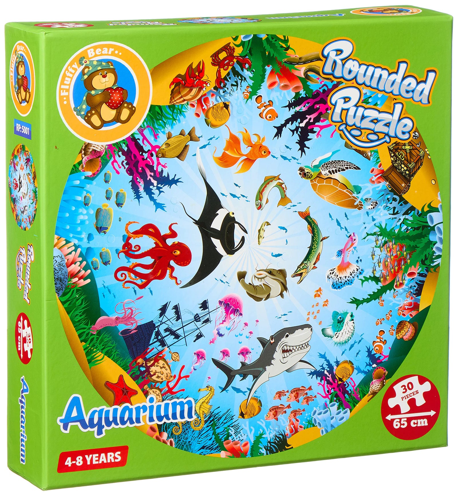 Fluffy Bear RP-5001 Aquarium Shaped Round Puzzle - 30 Pieces