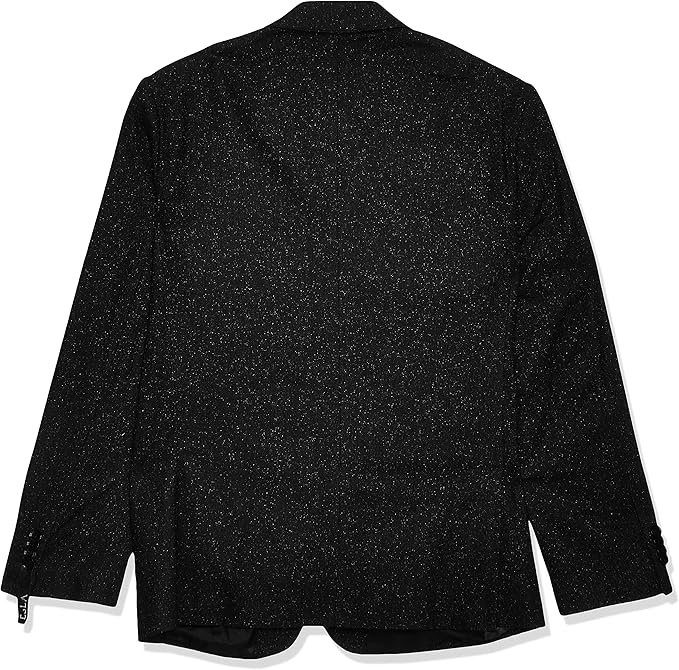 ESLA Men’s Heather Charcoal Black Regular Buttoned Blazer