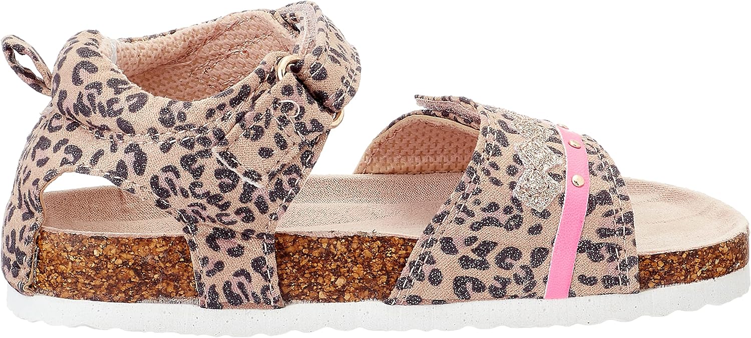 Sprox Leopard-Pattern Velcro-Strap Flat Sandals for Girls