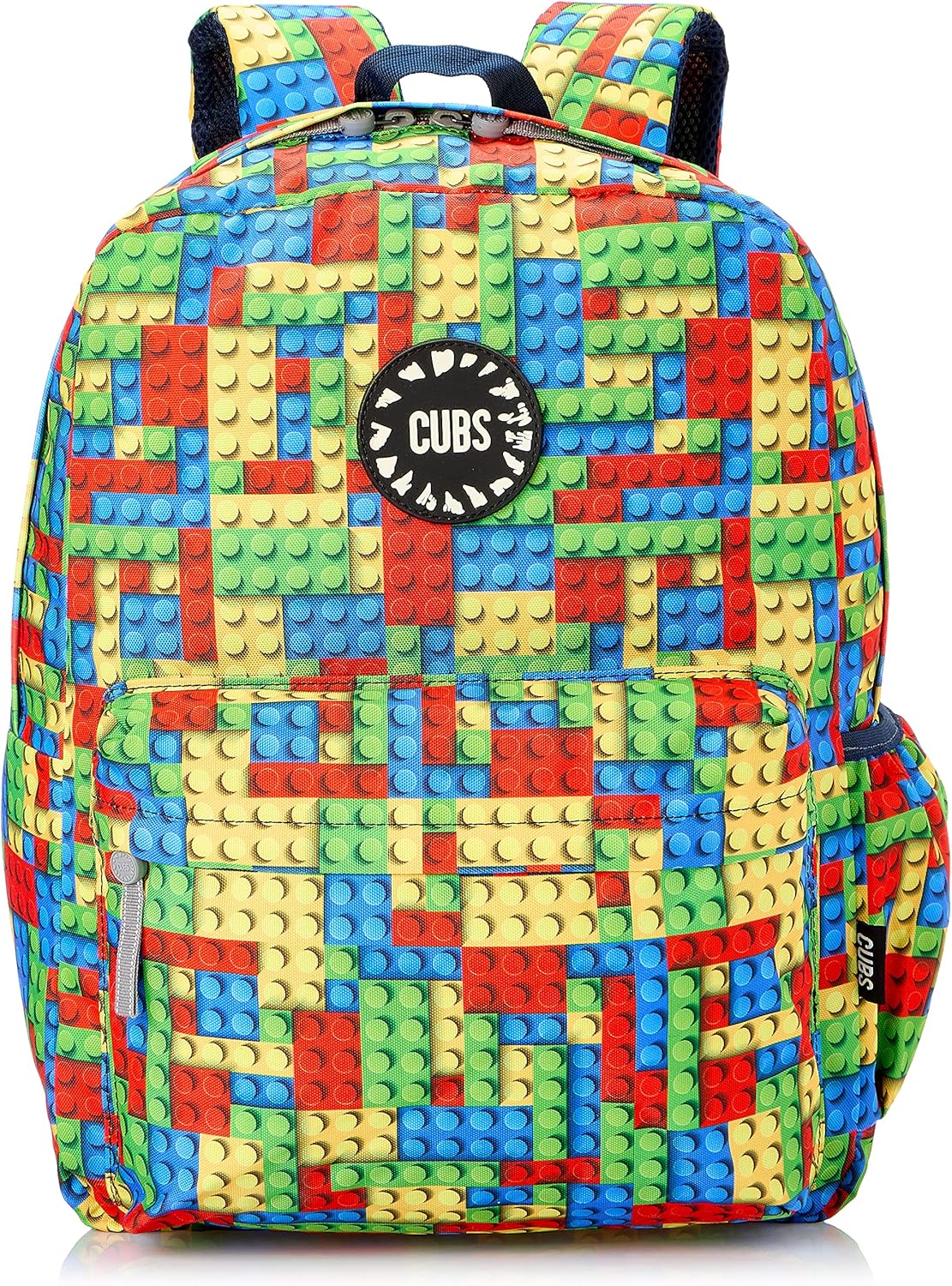 Cubs Polyester Patterned Zip-Around Unisex School Backpack with Front Pocket and Adjustable Shoulder Straps - Multi Color