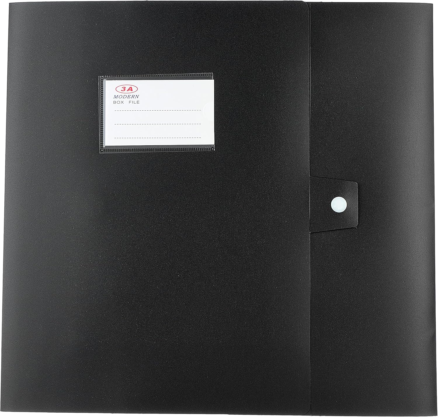 3A Modern Box File with Clip, Plastic 100mm A4 - Black