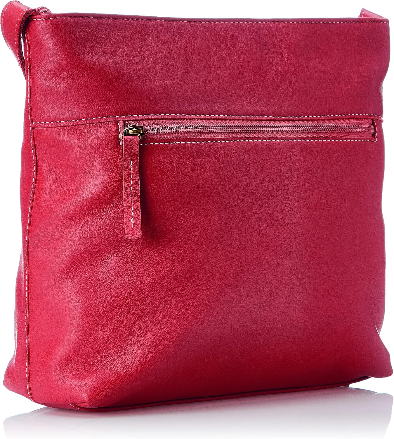 Alfa Leather Co. Back-Pocket Engraved Logo Crossbody Bag for Women - Red